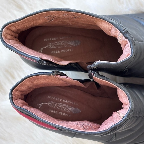 Jeffrey Campbell X Free People Danica Leather Black Zip Up Ankle Short Boot - Picture 14 of 16